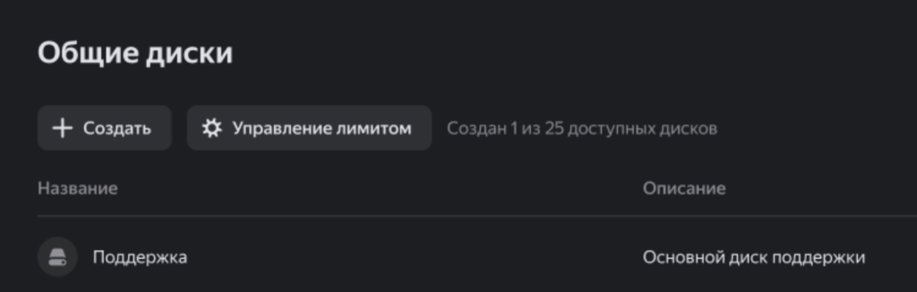 Общие диски в Яндексе 360 для бизнеса