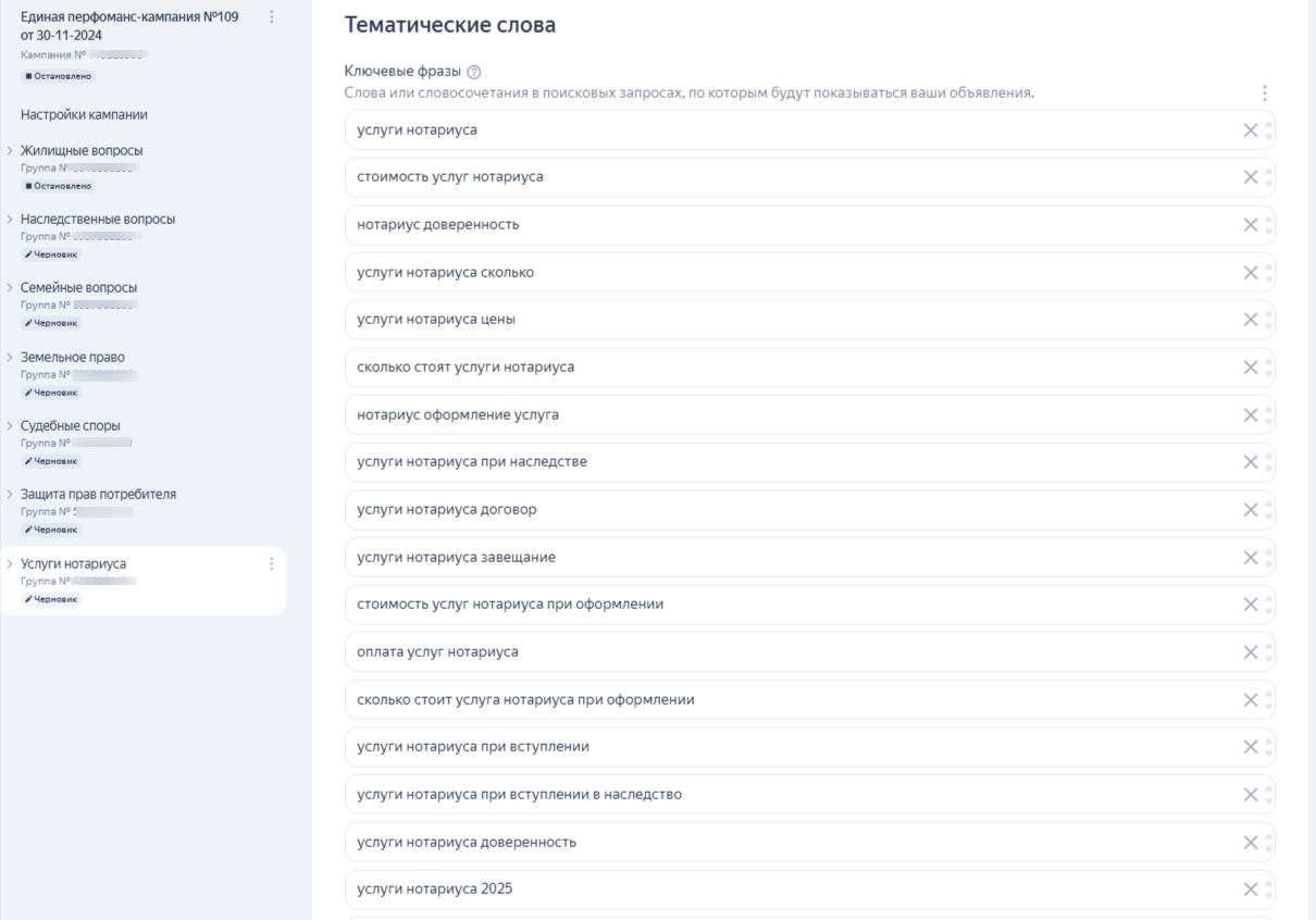 Типы ключевых слов для Яндекс Директа