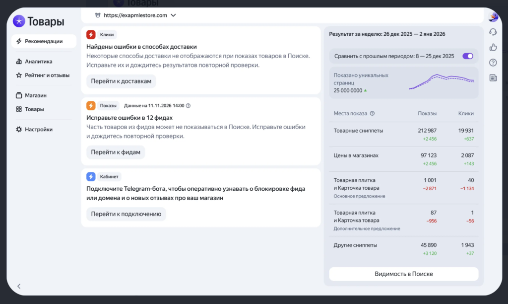 Яндекс Товары обновили личный кабинет